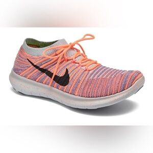 Nike Flyknit Free RN Motion Flyknit Running Pink Orange Purple Black Sz 6